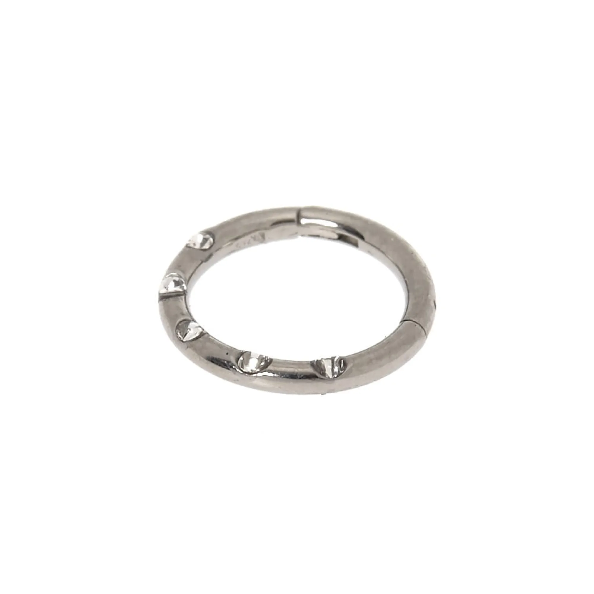 Claire's Bijoux Premium|Bijoux De Piercing-Anneau de piercing cartilage à charnière avec strass couleur argenté et couleur titané