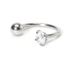 Claire's Clous D'oreilles|Bijoux Premium-Anneau fer à cheval pour piercing au cartilage boule zircon cubique 1,2 mm en titane couleur argentée