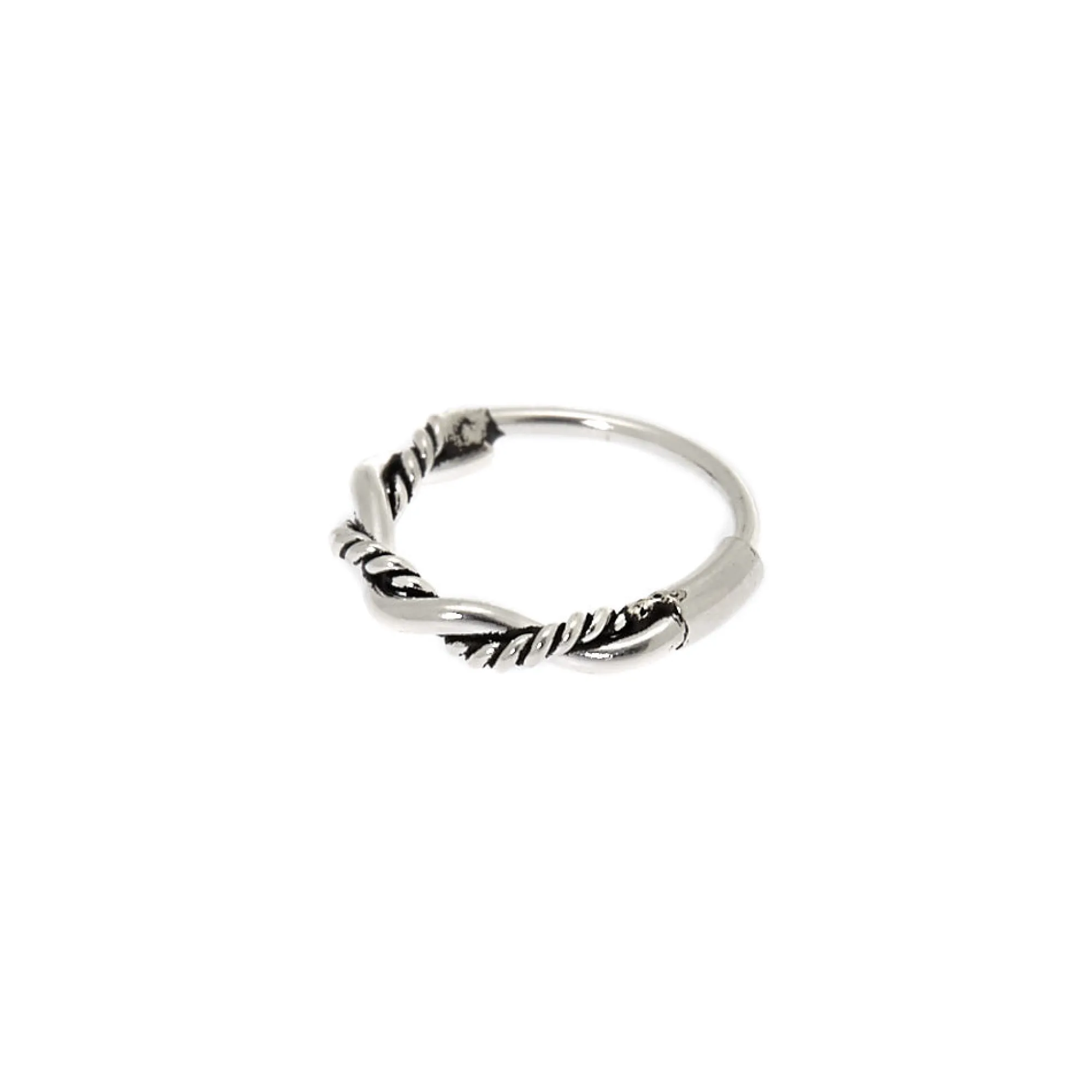 Claire's Bijoux De Piercing-Anneau pour piercing de nez tressé style antique 22 g couleur argenté