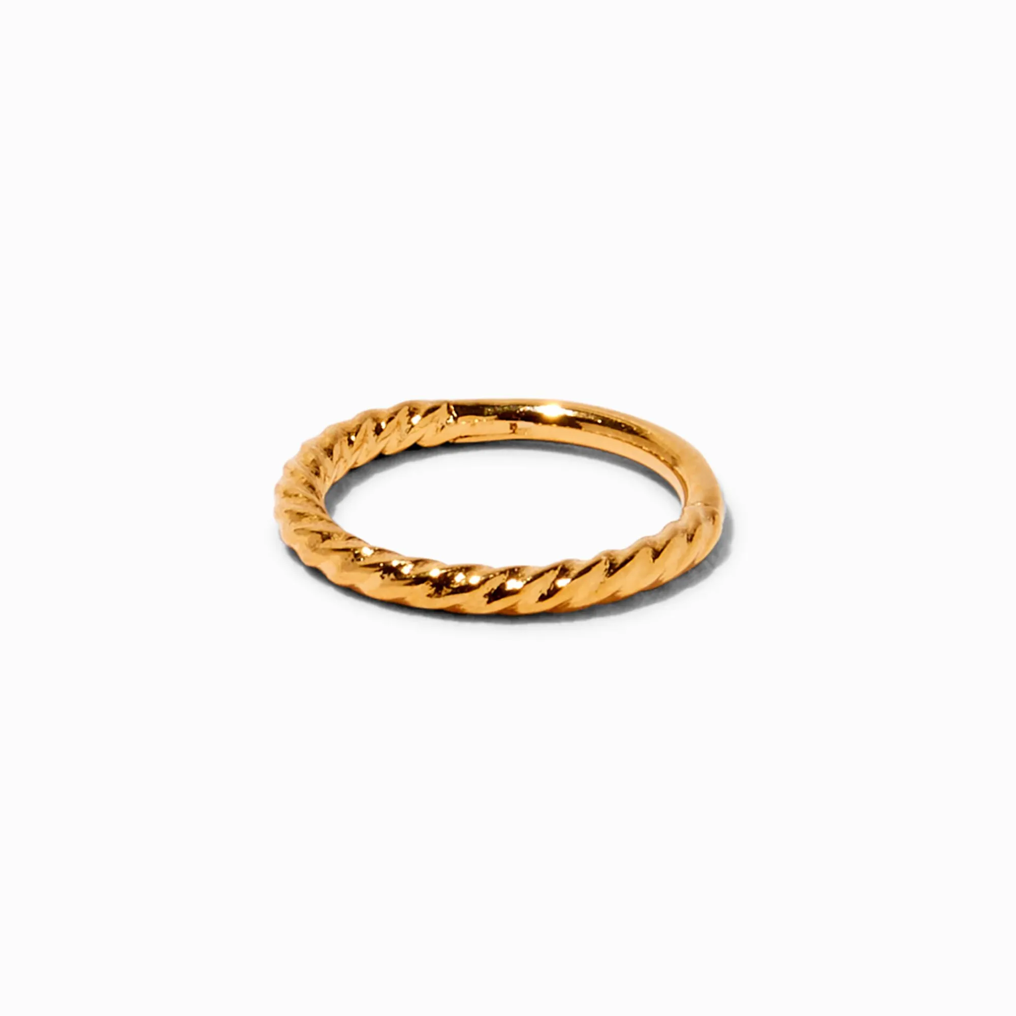 Claire's Bijoux De Piercing-Anneau pour piercing de nez tressé 1,0 mm en titane couleur dorée