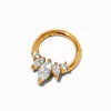 Claire's Clous D'oreilles|Bijoux Premium-Anneau pour piercing septum 1,2 mm en zircon cubique acier inoxydable couleur dorée