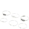 Claire's Bijoux Premium|Bijoux De Piercing-Anneaux de nez vintage 0,6 mm couleur argentée - Lot de 6