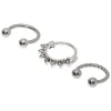 Claire's Bijoux De Piercing-Anneaux de piercing cartilage strass torsadés couleur argenté - Lot de 3