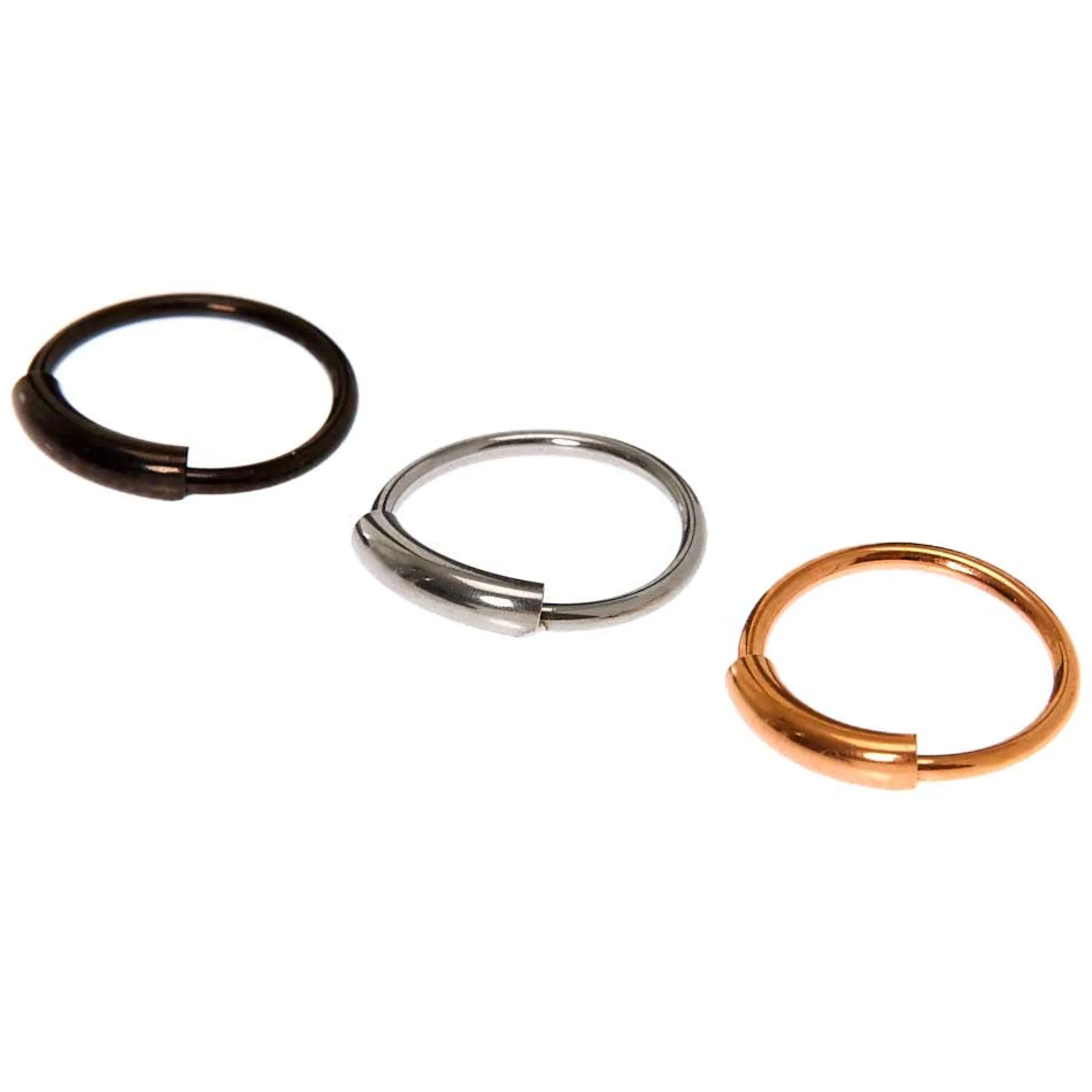 Claire's Bijoux De Piercing-Anneaux de piercing de nez minimalistes avec barre 20 g en métaux mixtes - Lot de 3