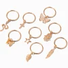 Claire's Barrettes Et Pinces-Anneaux pour cheveux icônes couleur dorée - Lot de 8
