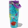 Claire's Gourdes Et Tasses-Aqua Doodle Flip Straw Top Handle Stainless Steel Water Bottle