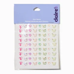 Claire's Perruques Et Extensions-Assortiment de bijoux pour cheveux papillons arc-en-ciel - Lot de 80