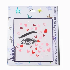 Claire's Paillettes Et Bijoux De Peau-Autocollants cœur pour le visage