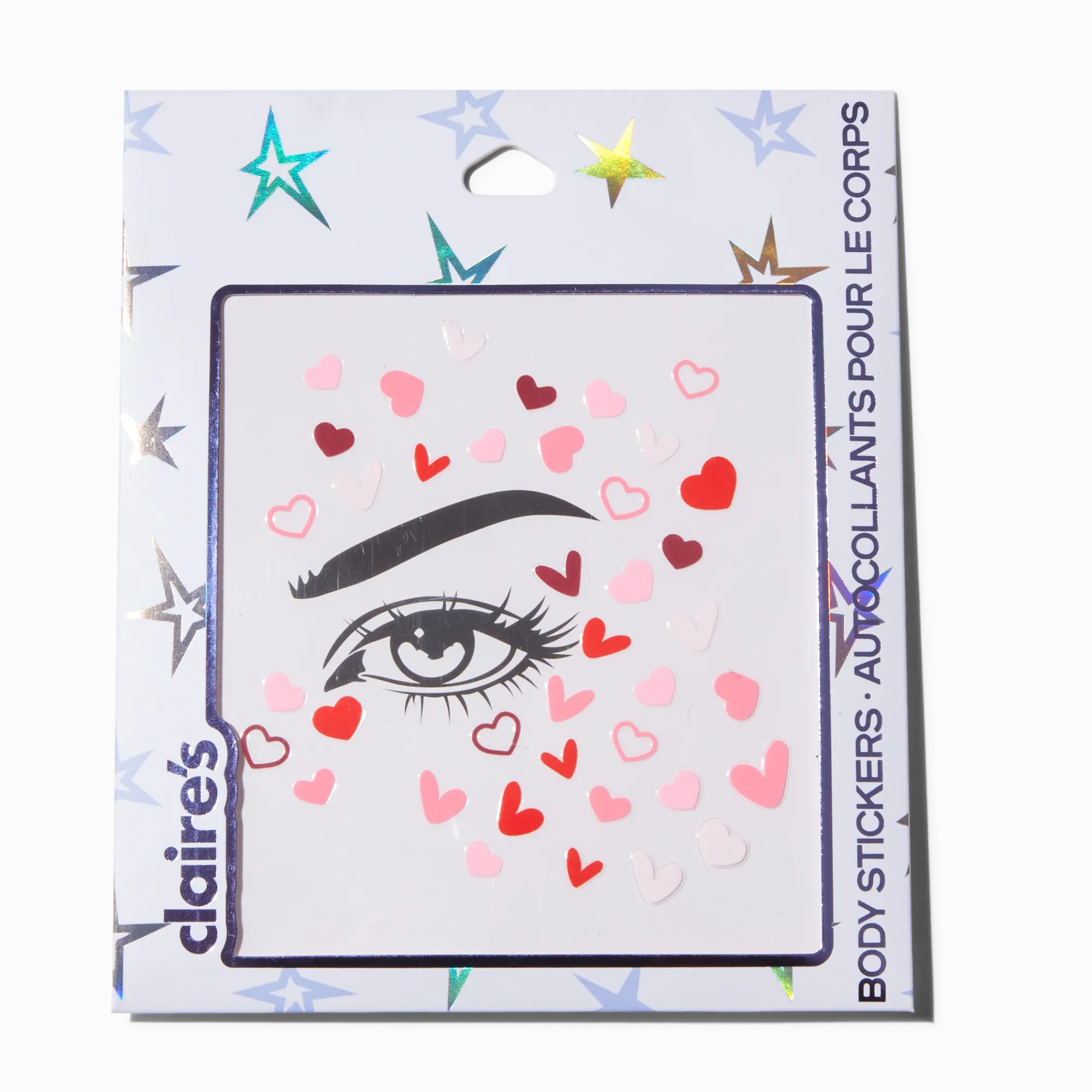 Claire's Paillettes Et Bijoux De Peau-Autocollants cœur pour le visage