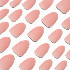 Claire's Ongles-Baby Pink Short Almond Vegan Faux Nail Set - 24 Pack