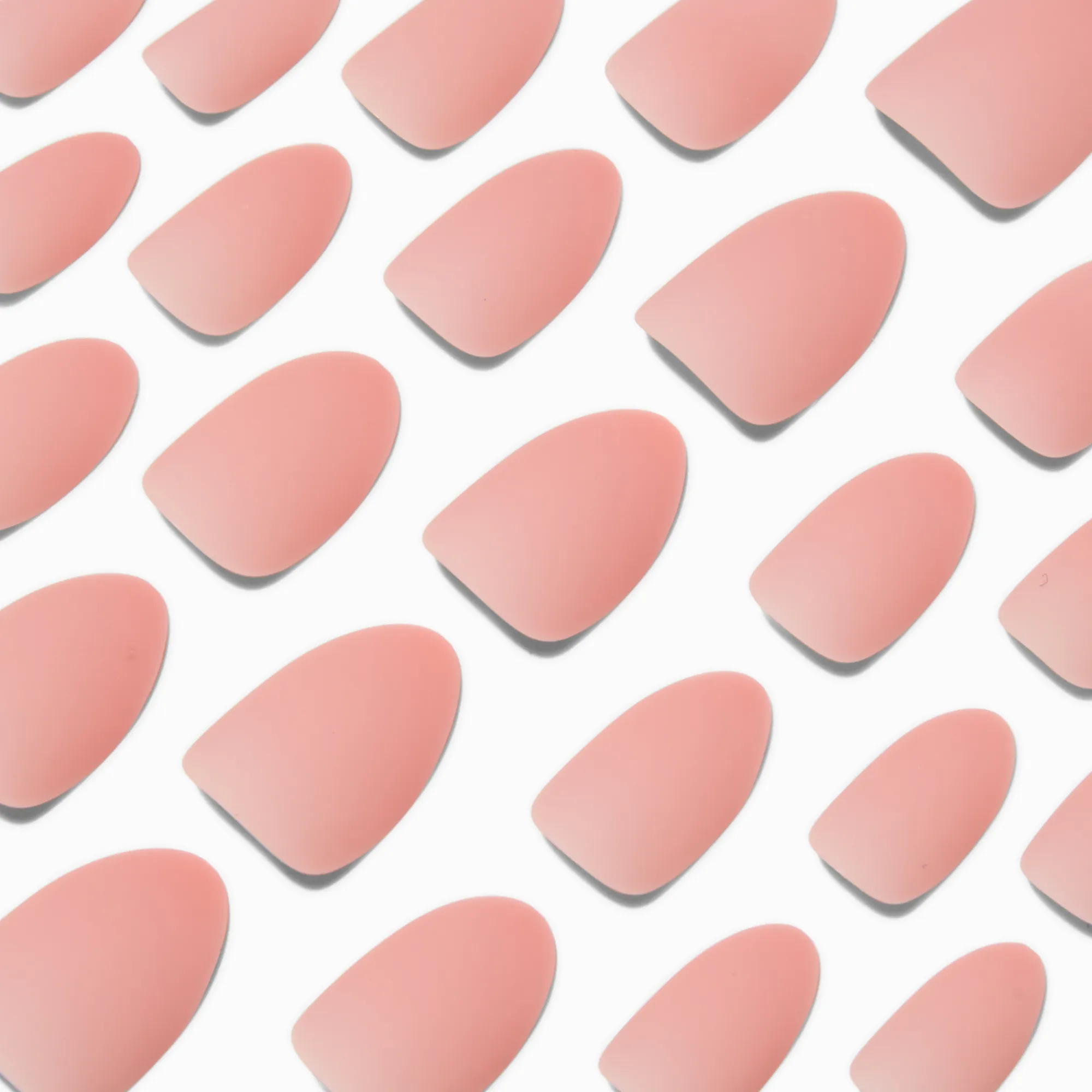 Claire's Ongles-Baby Pink Short Almond Vegan Faux Nail Set - 24 Pack