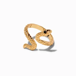 Claire's Bagues-Bague enveloppante serpent couleur dorée