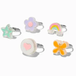 Claire's Bagues-Bagues variées printanières Claire's Club - Lot de 5