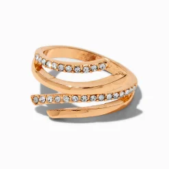 Claire's Bagues-Bague torsadée décorée couleur dorée
