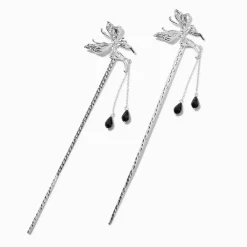 Claire's Accessoires Coiffure-Baguettes à cheveux papillon couleur argentée - Lot de 2