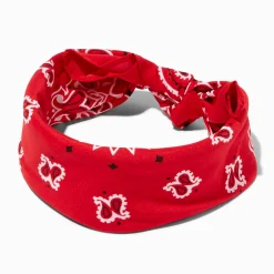 Claire's Bandeaux Et Serre-têtes-Bandeau bandana motif cachemire - Rouge