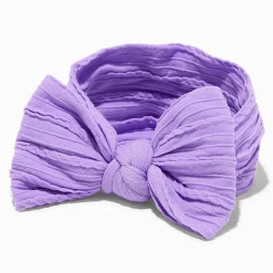 Claire's Bandeaux Et Serre-têtes-Bandeau à nœud côtelé en nylon Claire's Club - Violet
