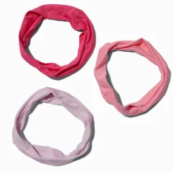 Claire's Bandeaux Et Serre-têtes-Bandeaux roses aux designs variés - Lot de 3