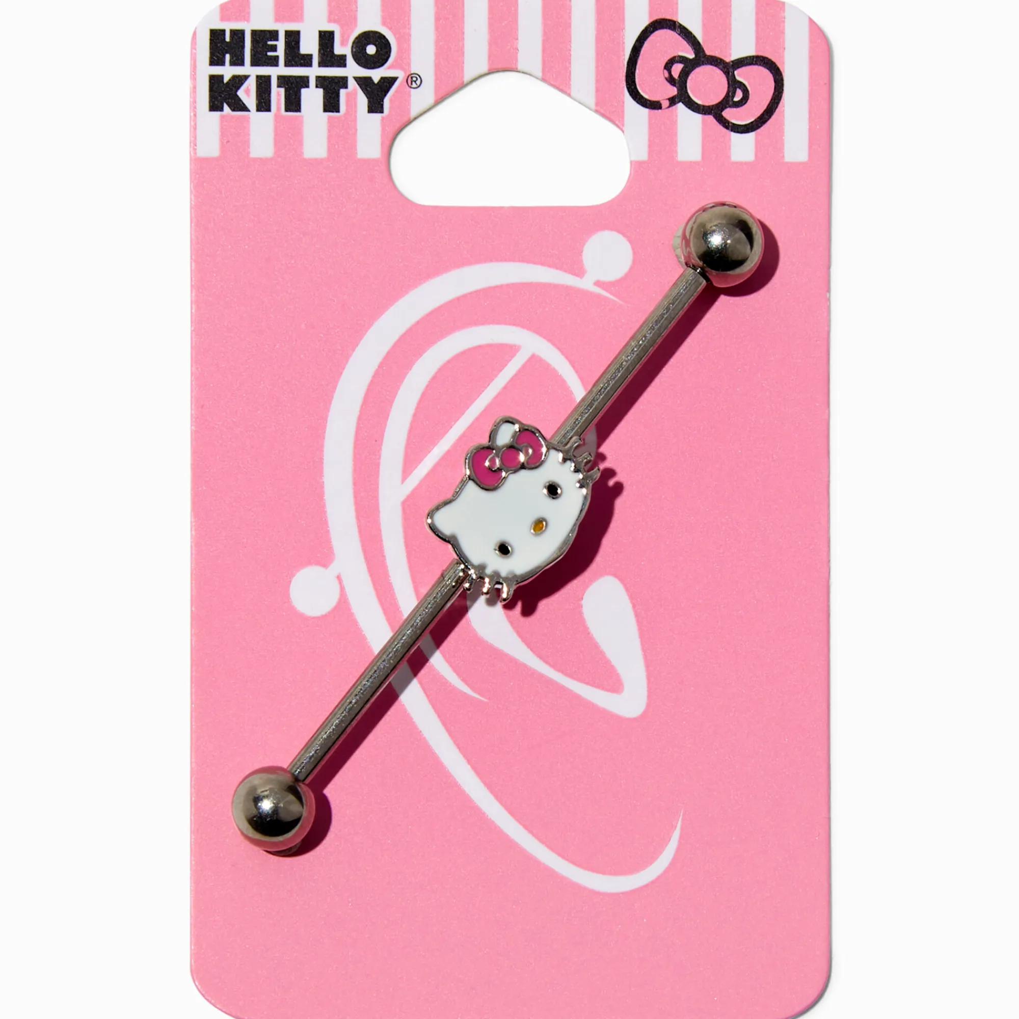 Claire's Bijoux De Piercing-Barre industrielle 1,6 mm visage émaillé Hello Kitty®