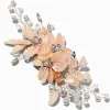 Claire's Fleurs Pour Cheveux-Barrette avec fleurs roses, strass et perles d’imitation