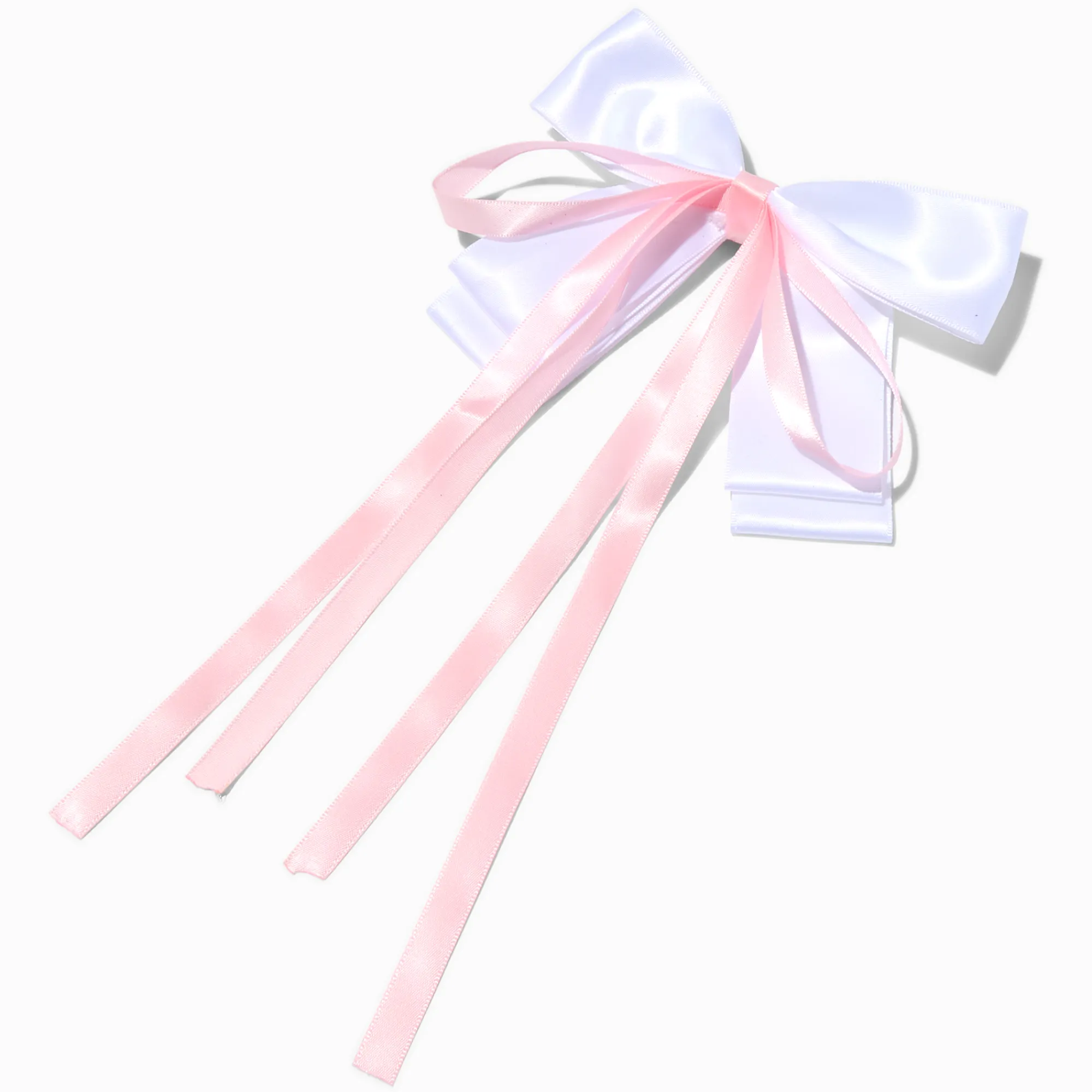 Claire's Noeuds Pour Cheveux-Barrette avec nœud blanc et ruban rose Claire's Club
