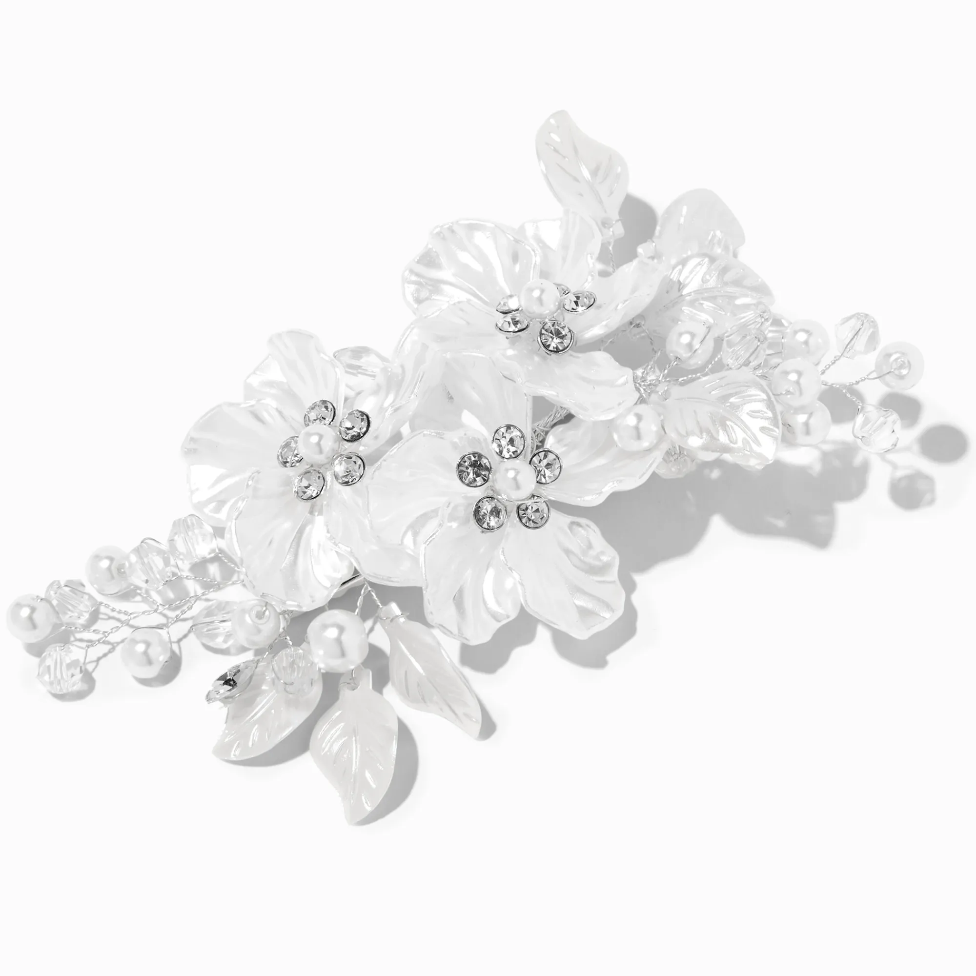 Claire's Barrettes Et Pinces-Barrette florale nacrée couleur argentée