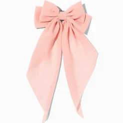 Claire's Noeuds Pour Cheveux|Barrettes Et Pinces-Barrette à nœud avec long ruban rose tendre