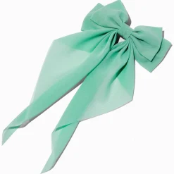 Claire's Noeuds Pour Cheveux|Barrettes Et Pinces-Barrette à nœud avec longs pans vert menthe