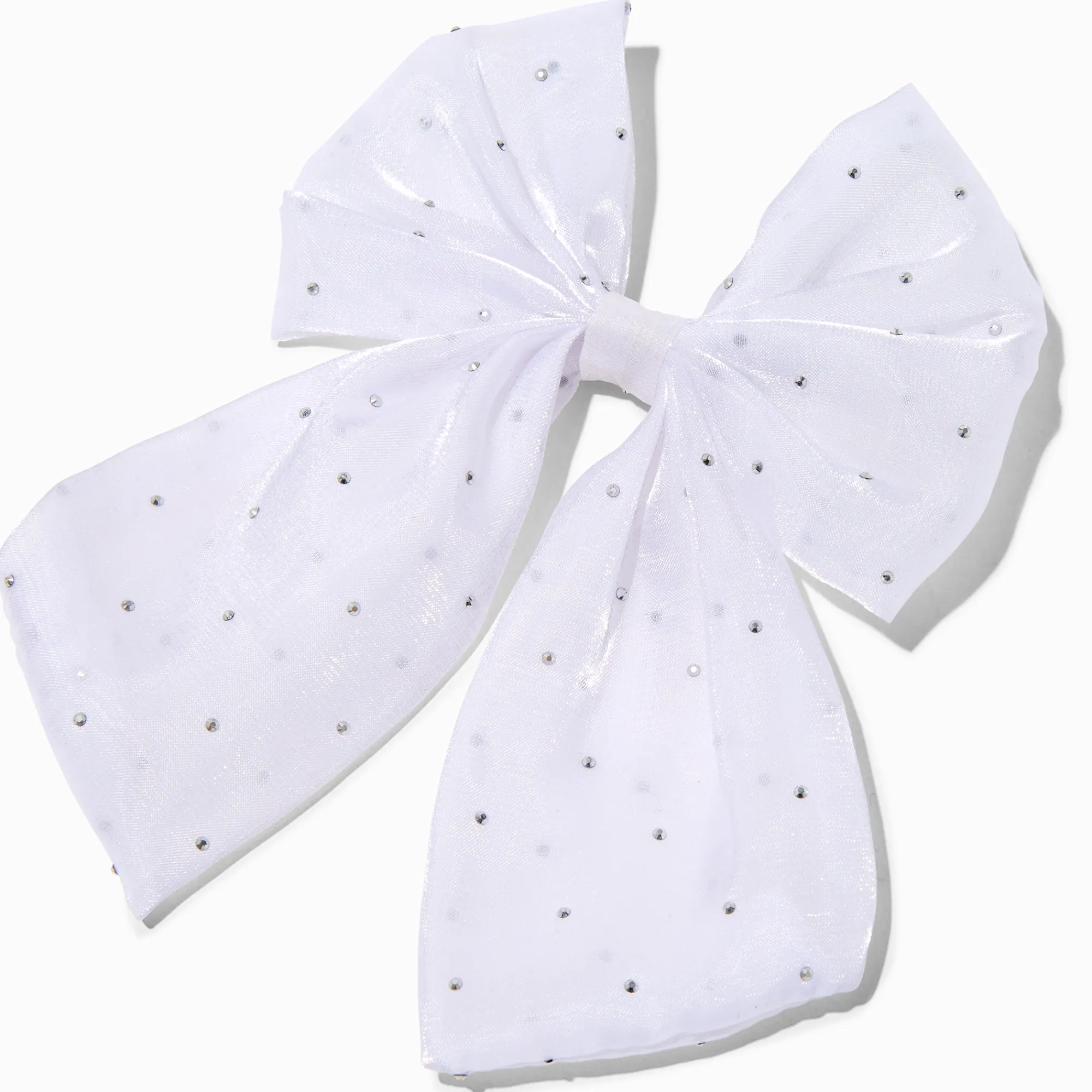 Claire's Noeuds Pour Cheveux-Barrette à nœud blanche avec strass fêtes de fin d'année Claire's Club