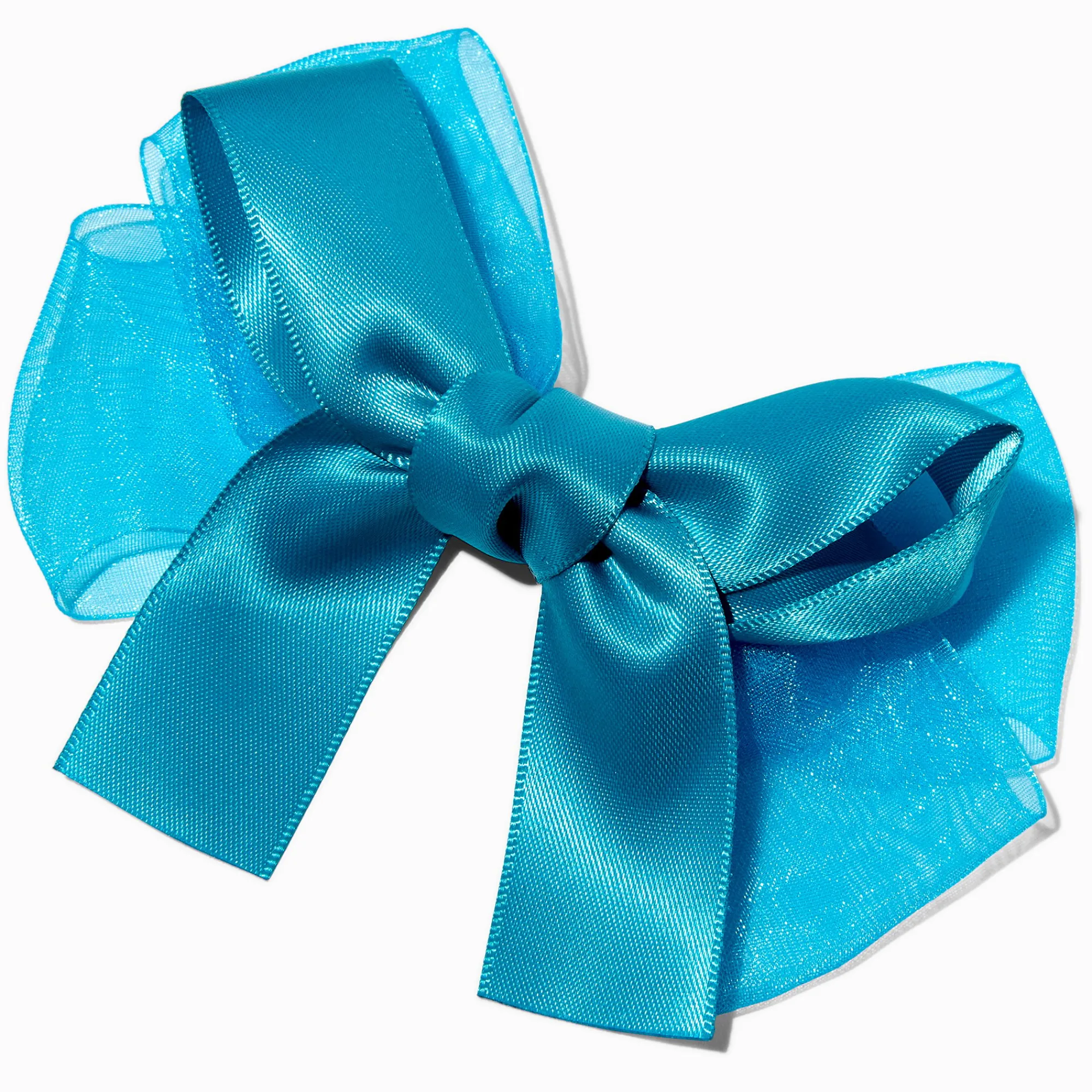 Claire's Noeuds Pour Cheveux|Barrettes Et Pinces-Barrette à nœud en mousseline satinée bleu canard Claire's Club
