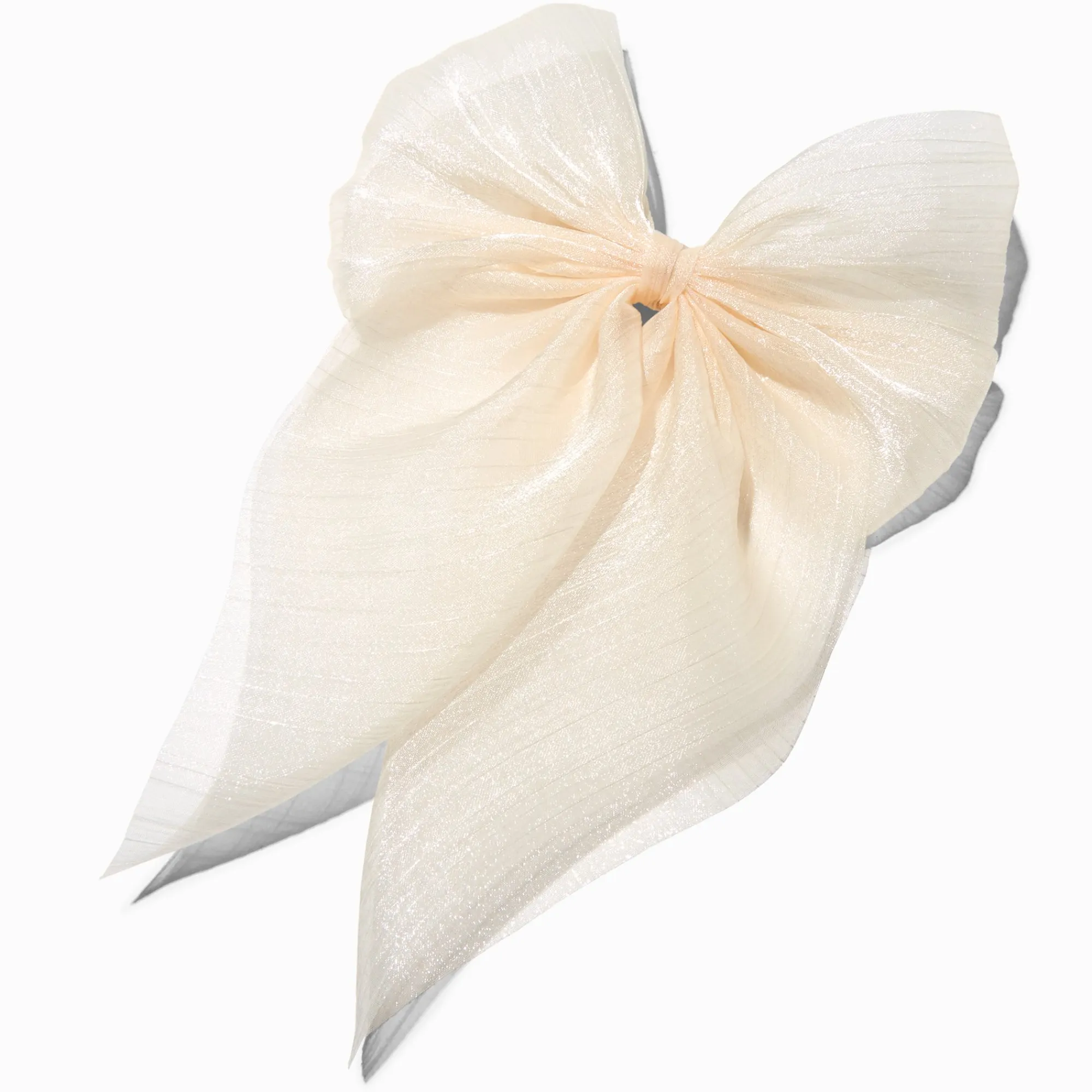 Claire's Noeuds Pour Cheveux|Barrettes Et Pinces-Barrette à nœud en tissu extra-fin couleur ivoire