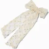 Claire's Noeuds Pour Cheveux|Barrettes Et Pinces-Barrette à nœud à longs pans avec sequins fleur couleur ivoire