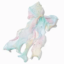 Claire's Noeuds Pour Cheveux|Barrettes Et Pinces-Barrette à nœud à longs pans brillante pastel