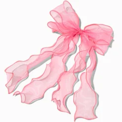 Claire's Noeuds Pour Cheveux|Barrettes Et Pinces-Barrette à nœud à longs pans fée rose tendre