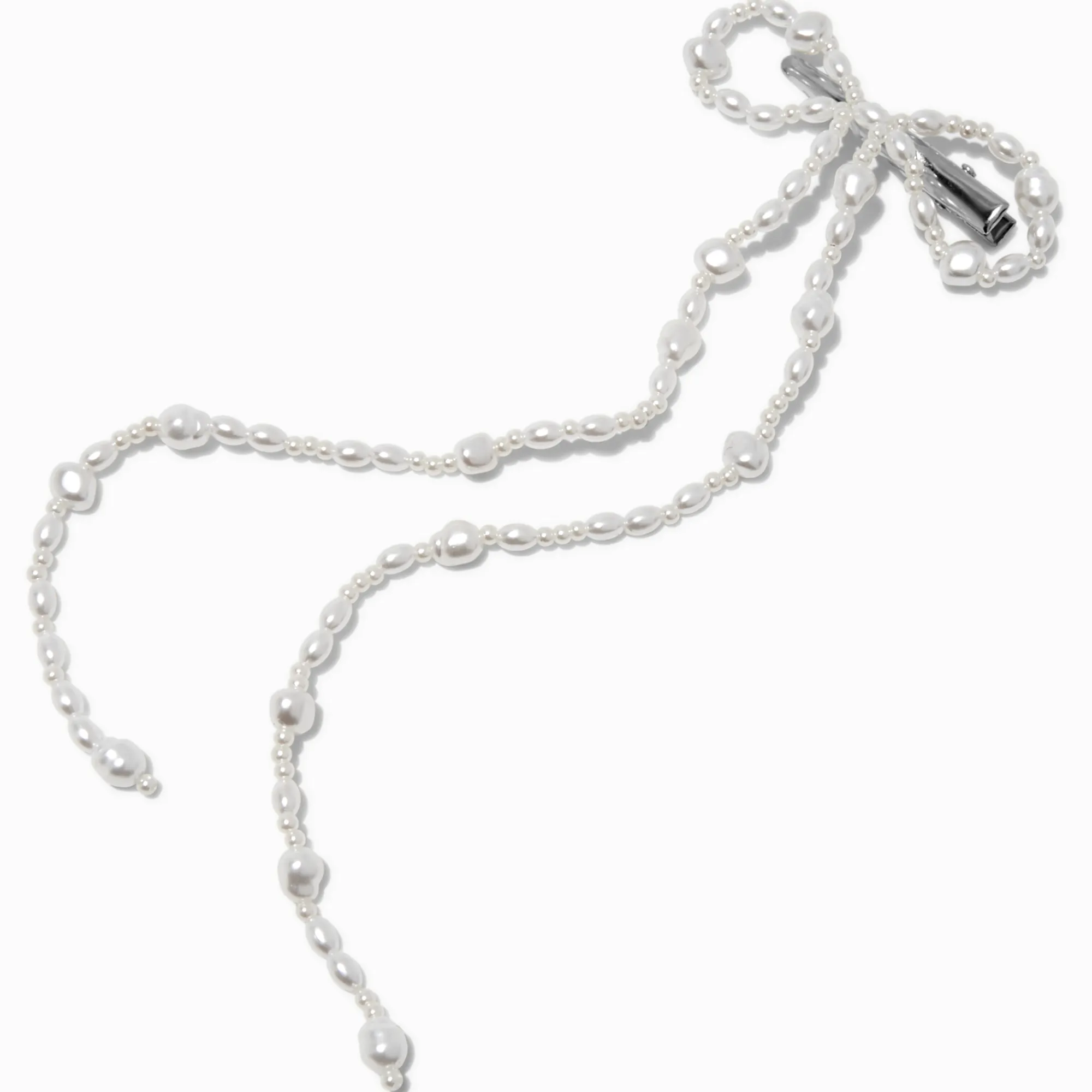 Claire's Barrettes Et Pinces-Barrette à nœud longue perle d'imitation