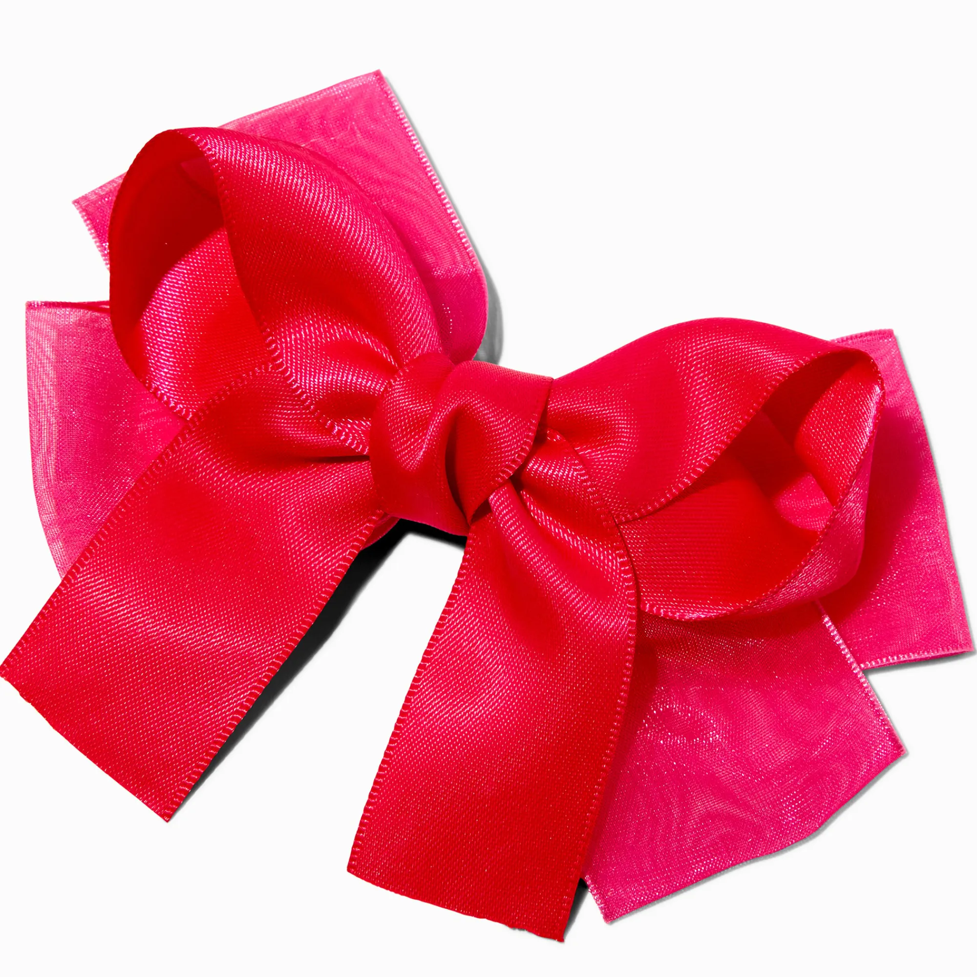 Claire's Noeuds Pour Cheveux|Barrettes Et Pinces-Barrette à nœud mousseline satinée rose vif Claire's Club