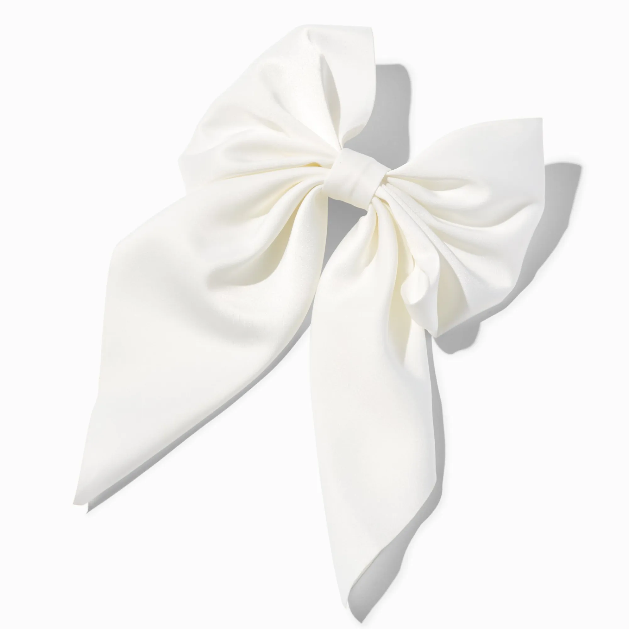 Claire's Noeuds Pour Cheveux|Barrettes Et Pinces-Barrette à nœud satiné blanc
