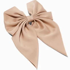 Claire's Noeuds Pour Cheveux|Barrettes Et Pinces-Barrette à nœud satinée champagne
