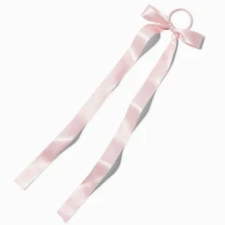 Claire's Noeuds Pour Cheveux-Barrette à nœud satinée rose tendre