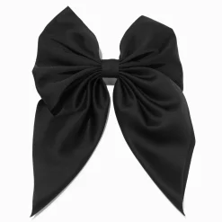 Claire's Noeuds Pour Cheveux|Barrettes Et Pinces-Barrette à nœud satiné noir