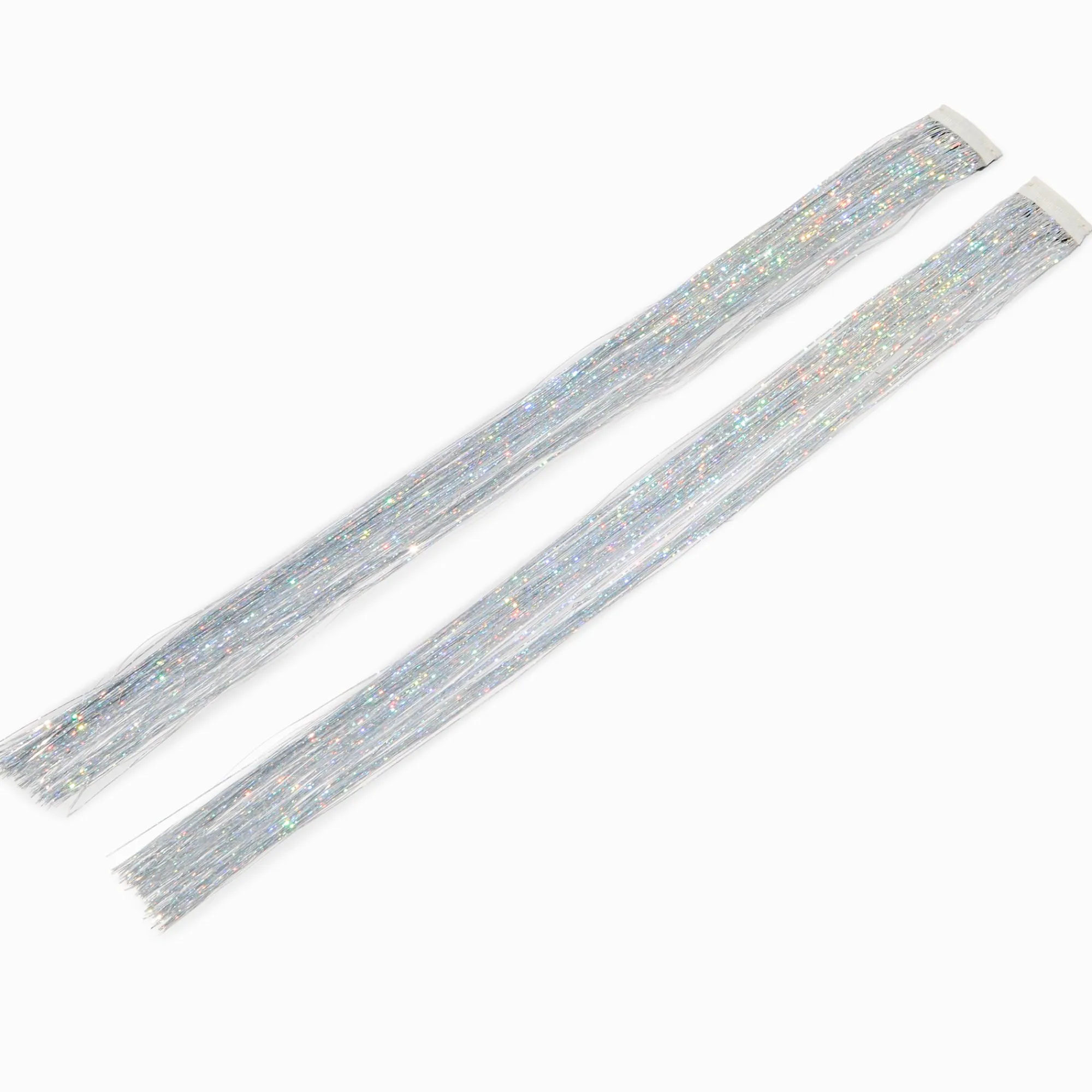 Claire's Barrettes Et Pinces|Perruques Et Extensions-Barrettes avec cheveux synthétiques et guirlande couleur argentée - Lot de 2