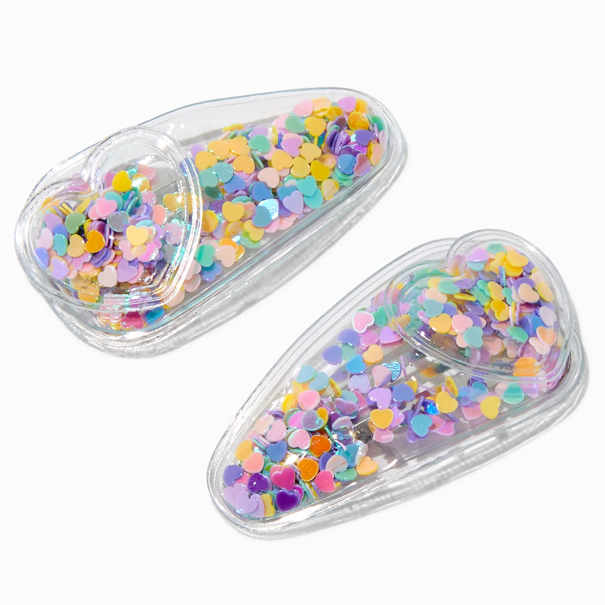 Claire's Barrettes Et Pinces-Barrettes clic clac avec cœurs shaker pastel Claire's Club - Lot de 2