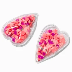 Claire's Barrettes Et Pinces-Barrettes clic clac cœur shaker rose Claire's Club - Lot de 2