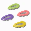 Claire's Barrettes Et Pinces-Barrettes clic clac silicone ondulées couleurs fluo - Lot de 4