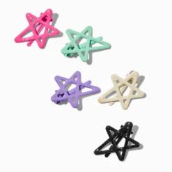 Claire's Barrettes Et Pinces-Barrettes clic clac étoile fluo - Lot de 5