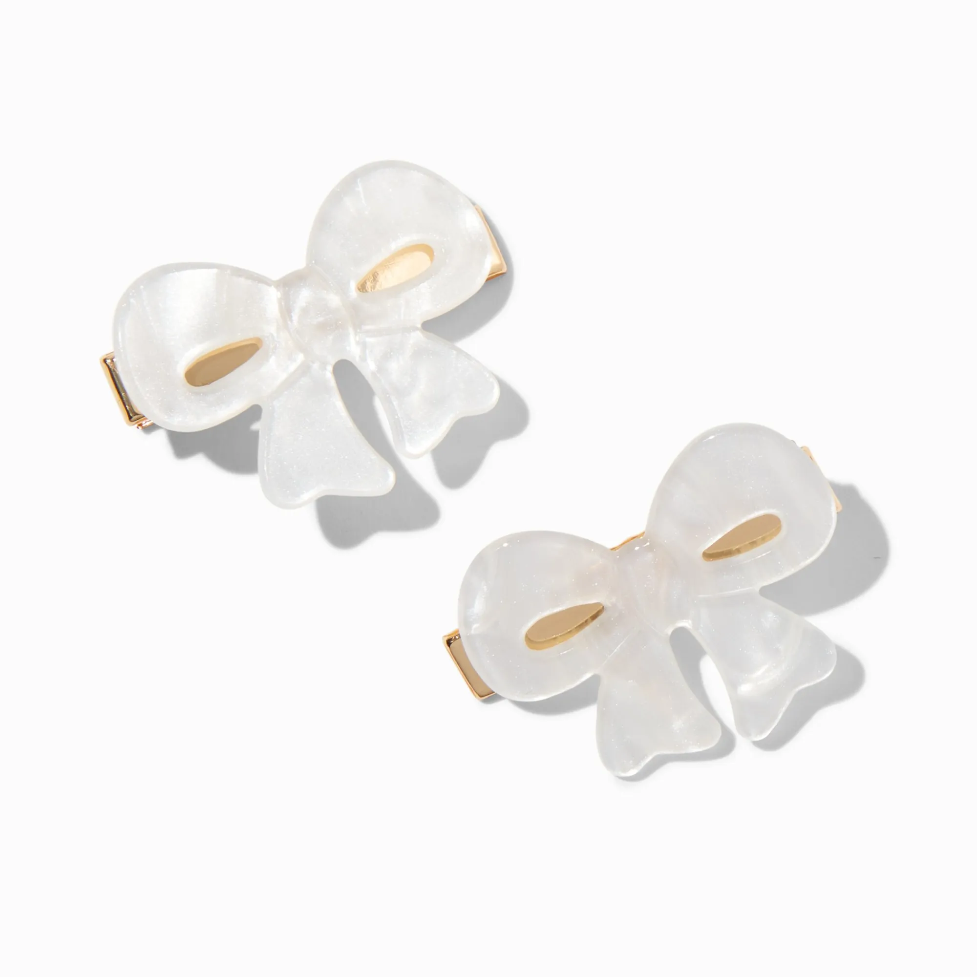 Claire's Noeuds Pour Cheveux|Barrettes Et Pinces-Barrettes à nœud acrylique crème - Lot de 2