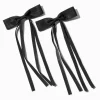 Claire's Noeuds Pour Cheveux|Barrettes Et Pinces-Barrettes à nœud à longs pans en ruban gros-grain noir - Lot de 2