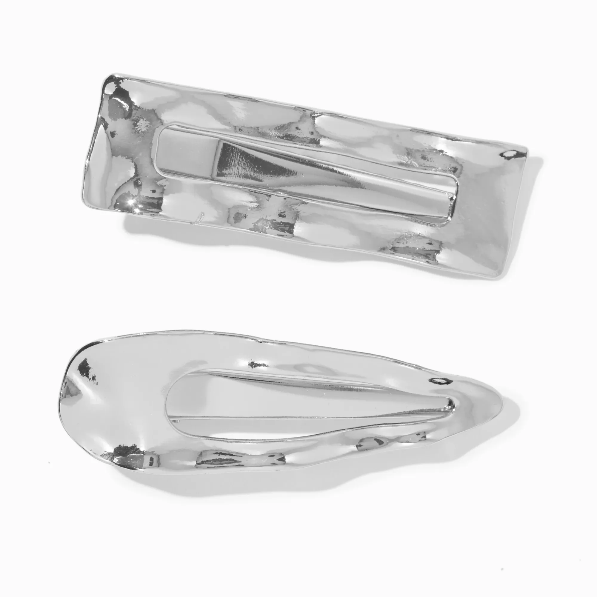 Claire's Barrettes Et Pinces-Barrettes ondulées couleur argentée - Lot de 2