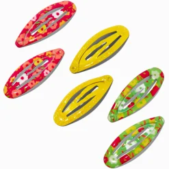 Claire's Barrettes Et Pinces-Barrettes à pression imprimé à fleurs fluo Claire's Club - Lot de 6