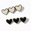 Claire's Barrettes Et Pinces-Barrettes à trois cœurs crème et noires - Lot de 2
